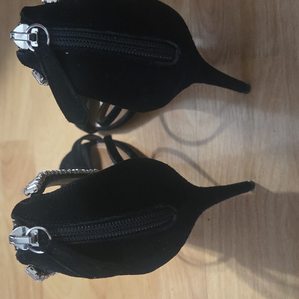Aquazzura Constance Crystal 105mm Sandals 37 1/5 Black - Picture 6 of 10